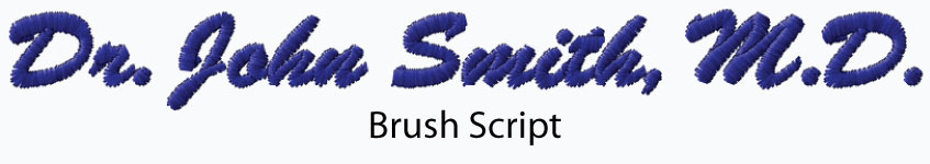 Scrubs Embroidery Bush Script